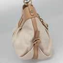 BVLGARI Chandra Shoulder Bag Canvas Beige Auth 113047-4