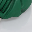 BOTTEGA VENETA Chain Shoulder Bag Leather Green Silver Auth 113050M-14