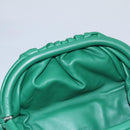 BOTTEGA VENETA Chain Shoulder Bag Leather Green Silver Auth 113050M-10
