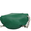 BOTTEGA VENETA Chain Shoulder Bag Leather Green Silver Auth 113050M-2