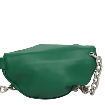 BOTTEGA VENETA Chain Shoulder Bag Leather Green Silver Auth 113050M - 0