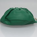 BOTTEGA VENETA Chain Shoulder Bag Leather Green Silver Auth 113050M-5