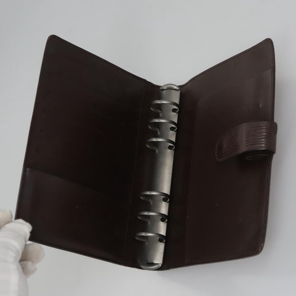 LOUIS VUITTON Epi Agenda MM Day Planner Cover Mocha R2004D LV Auth 113051