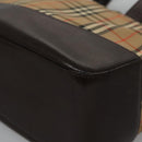 BURBERRY Nova Check Hand Bag Canvas Beige Auth 113053-17