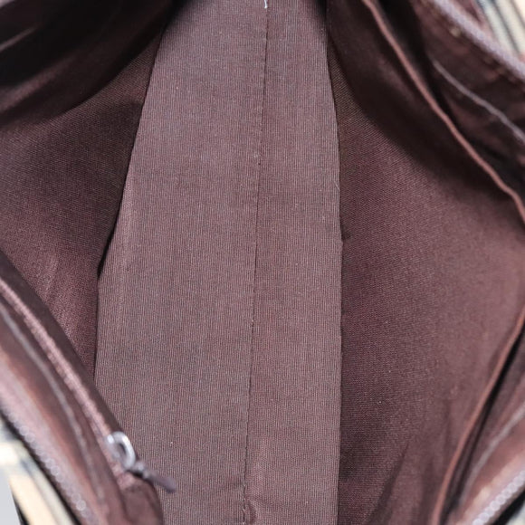 BURBERRY Nova Check Hand Bag Canvas Beige Auth 113053