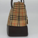 BURBERRY Nova Check Hand Bag Canvas Beige Auth 113053-4