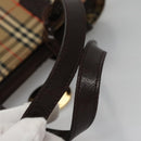 BURBERRY Nova Check Hand Bag Canvas Beige Auth 113053-8