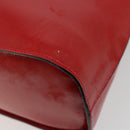 CELINE Hand Bag Patent leather Red Gold Auth 113064-17