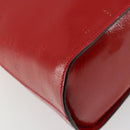 CELINE Hand Bag Patent leather Red Gold Auth 113064-10
