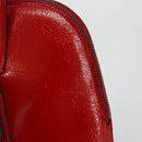 CELINE Hand Bag Patent leather Red Gold Auth 113064-18