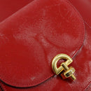 CELINE Hand Bag Patent leather Red Gold Auth 113064-19