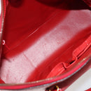 CELINE Hand Bag Patent leather Red Gold Auth 113064-22