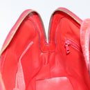 CELINE Hand Bag Patent leather Red Gold Auth 113064-23