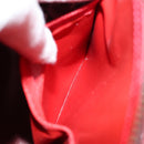 CELINE Hand Bag Patent leather Red Gold Auth 113064-26