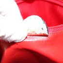 CELINE Hand Bag Patent leather Red Gold Auth 113064-28