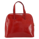 CELINE Hand Bag Patent leather Red Gold Auth 113064-2