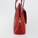 CELINE Hand Bag Patent leather Red Gold Auth 113064-6