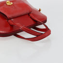 CELINE Hand Bag Patent leather Red Gold Auth 113064-5