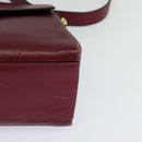 CELINE Shoulder Bag Leather Wine Red Gold Auth 113068-15