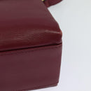 CELINE Shoulder Bag Leather Wine Red Gold Auth 113068-17