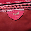CELINE Shoulder Bag Leather Wine Red Gold Auth 113068-12