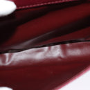 CELINE Shoulder Bag Leather Wine Red Gold Auth 113068-21