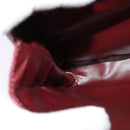 CELINE Shoulder Bag Leather Wine Red Gold Auth 113068-23