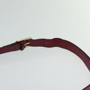 CELINE Shoulder Bag Leather Wine Red Gold Auth 113068-14
