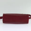 CELINE Shoulder Bag Leather Wine Red Gold Auth 113068-5