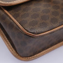 CELINE Macadam Canvas Shoulder Bag PVC Leather Brown Gold Auth 113071-11