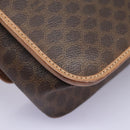 CELINE Macadam Canvas Shoulder Bag PVC Leather Brown Gold Auth 113071-13