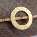 CELINE Macadam Canvas Shoulder Bag PVC Leather Brown Gold Auth 113071-15