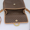 CELINE Macadam Canvas Shoulder Bag PVC Leather Brown Gold Auth 113071-16