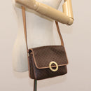 CELINE Macadam Canvas Shoulder Bag PVC Leather Brown Gold Auth 113071-24
