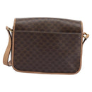 CELINE Macadam Canvas Shoulder Bag PVC Leather Brown Gold Auth 113071-3