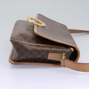 CELINE Macadam Canvas Shoulder Bag PVC Leather Brown Gold Auth 113071-5
