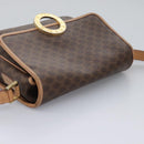 CELINE Macadam Canvas Shoulder Bag PVC Leather Brown Gold Auth 113071-6