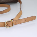 CELINE Macadam Canvas Shoulder Bag PVC Leather Brown Gold Auth 113071-8