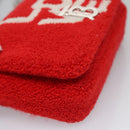 BURBERRY Chain Shoulder Bag pile Red Auth 113077V-9