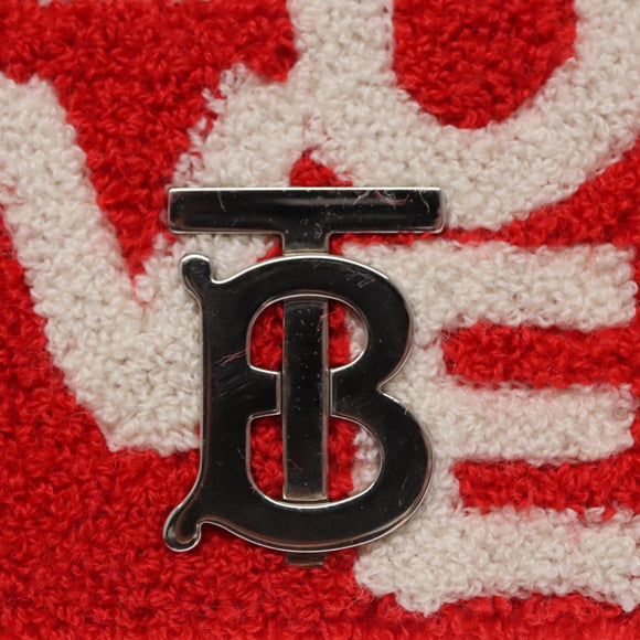 BURBERRY Chain Shoulder Bag pile Red Auth 113077V