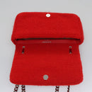 BURBERRY Chain Shoulder Bag pile Red Auth 113077V-10