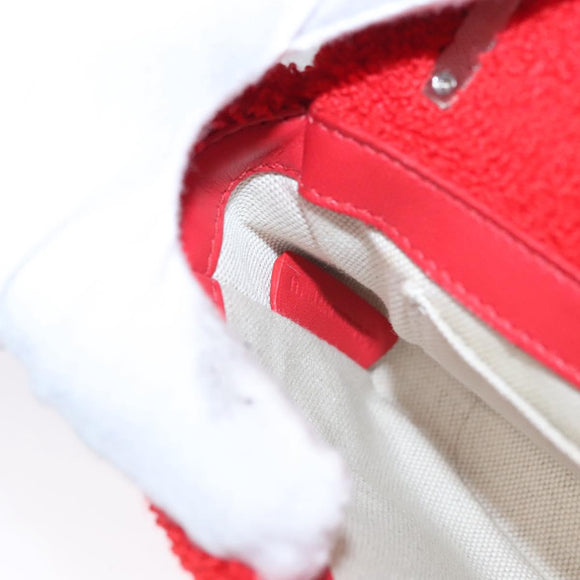 BURBERRY Chain Shoulder Bag pile Red Auth 113077V