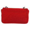 BURBERRY Chain Shoulder Bag pile Red Auth 113077V-2