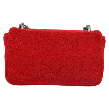 BURBERRY Chain Shoulder Bag pile Red Auth 113077V - 0