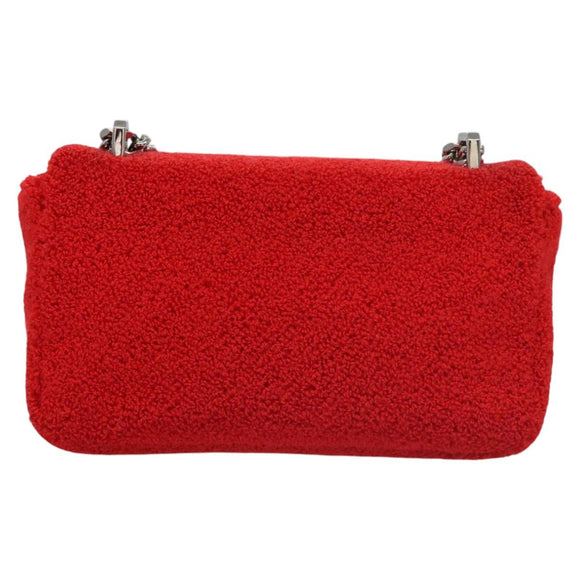 BURBERRY Chain Shoulder Bag pile Red Auth 113077V