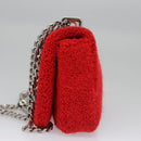 BURBERRY Chain Shoulder Bag pile Red Auth 113077V-3