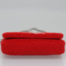 BURBERRY Chain Shoulder Bag pile Red Auth 113077V-5