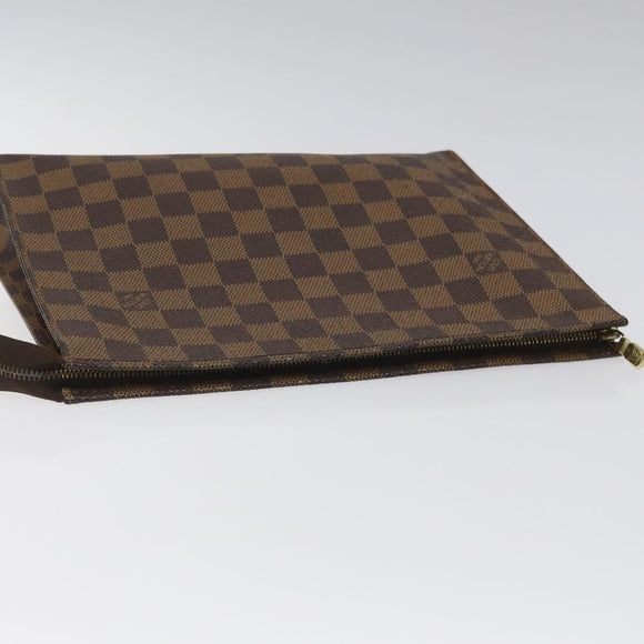 LOUIS VUITTON Damier Ebene Poche Toilette 26 Pouch N47543 LV Auth 113078