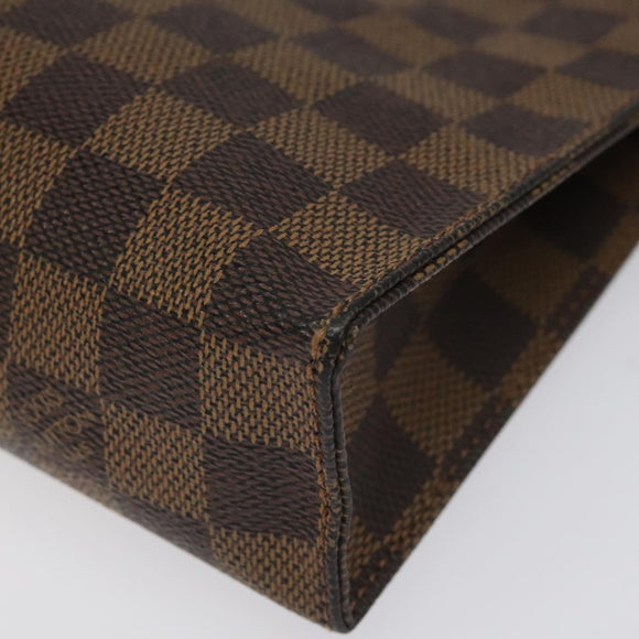 LOUIS VUITTON Damier Ebene Poche Toilette 26 Pouch N47543 LV Auth 113078