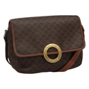 CELINE Macadam Canvas Shoulder Bag PVC Brown Gold Auth 113084-1